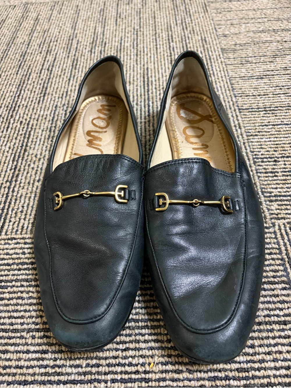 Black Leather Womens Loafers with Lorraine Sam Edelman